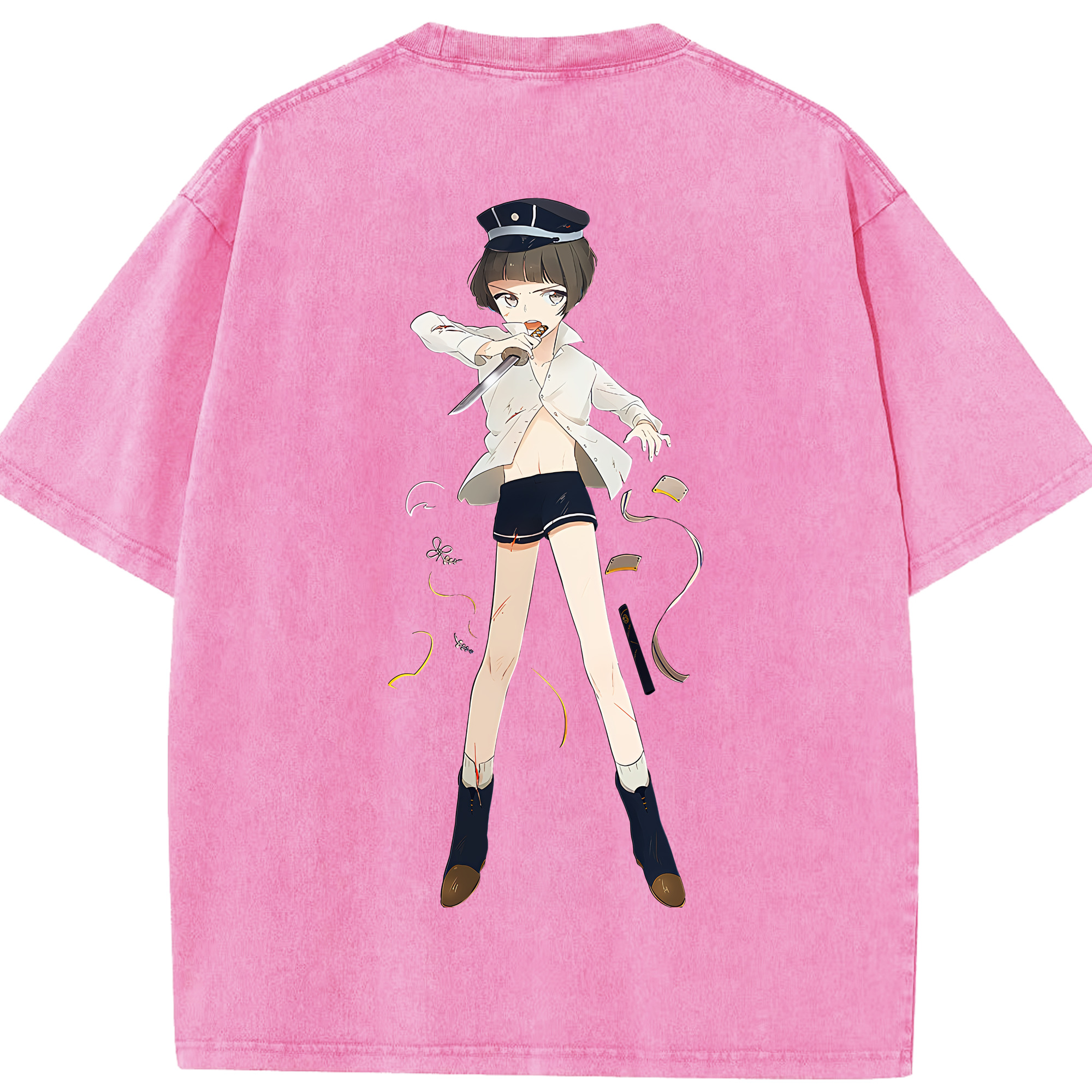（画像用） 刀剣乱舞 Touken Ranbu 綿100% ヴィンテージ風 半袖Tシャツ（背面プリント）